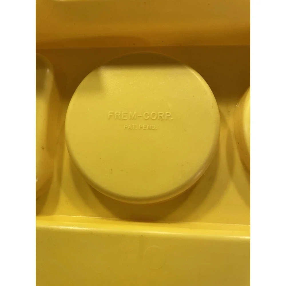 1970s Frem Corp USA Yellow Sectioned Plastic Folding Breakfast in Bed Tray MCM